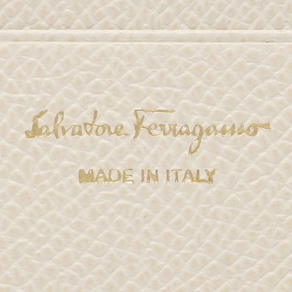 サルヴァトーレフェラガモ 二つ折り財布 ガンチーノクリップ ホワイト レディース Salvatore Ferragamo 22C877 詳細画像