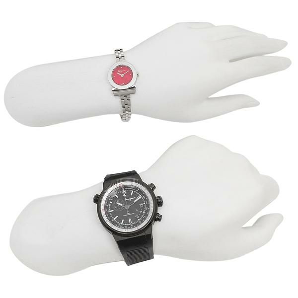 サルヴァトーレフェラガモ 時計 ペアウォッチ レディース メンズ エフエイティ ガンチーニ クォーツ ブラック シルバー レッド Salvatore Ferragamo FQ2020013 FBF060017 詳細画像