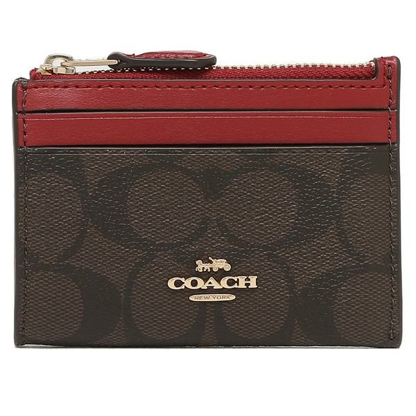 コーチ コインケース パスケース シグネチャー レッド レディース COACH 88208 IMRVQ 詳細画像