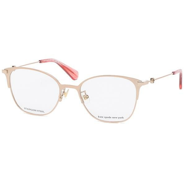 ケイトスペード 眼鏡フレーム アイウェア レディース 52サイズ レッド ゴールド アジアンフィット KATE SPADE ALAYNA/F AU2 ウェリントン