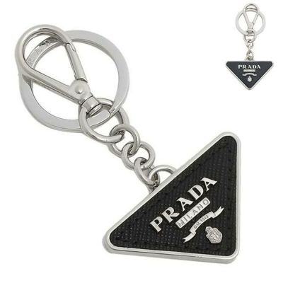 新品未使用✨️PRADA プラダ サフィアーノ トライアングルロゴ 2pp080 プラダ キーリング キーホルダー サフィアーノ メンズ