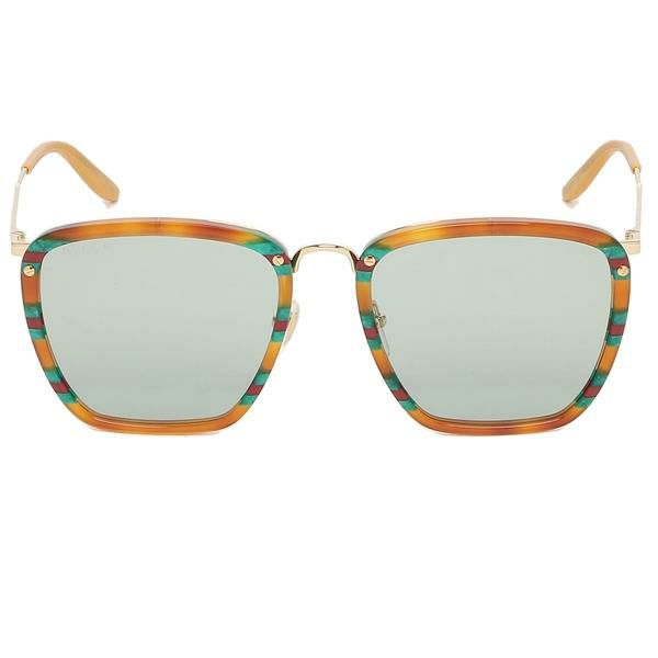 グッチ サングラス アイウェア メンズ 56サイズ ブルー ゴールド GUCCI GG0673S 003 ウェリントン 詳細画像
