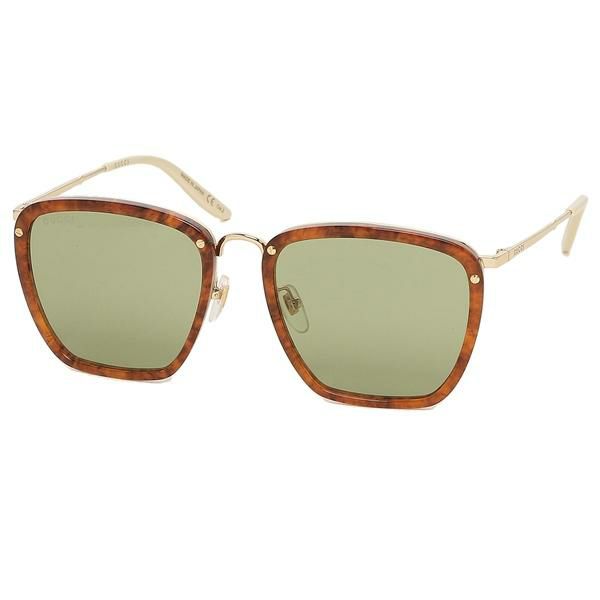 グッチ サングラス アイウェア メンズ 56サイズ グリーン ブラウン GUCCI GG0673S 004 ウェリントン