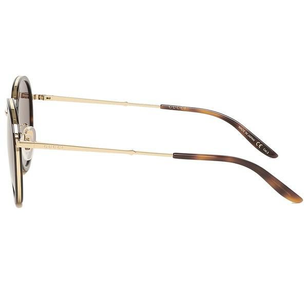 グッチ サングラス アイウェア メンズ 55サイズ ブラウン ゴールド アジアンフィット GUCCI GG0677SK 002 ラウンド 詳細画像