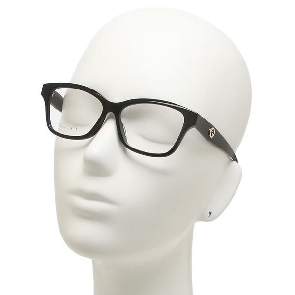 グッチ 眼鏡フレーム アイウェア レディース 54サイズ ブラック アジアンフィット GUCCI GG0801OA 001 ウェリントン 詳細画像