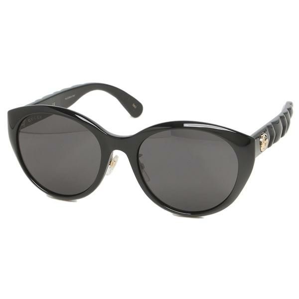 グッチ サングラス アイウェア レディース 56サイズ グレー ブラック 642988 J1691 ダブルG アジアンフィット GUCCI GG0814SK 001 ボストン