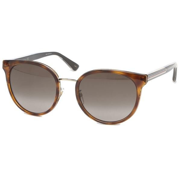 グッチ サングラス アイウェア レディース 56サイズ ブラウン アジアンフィット GUCCI GG0850SK 004 ボストン