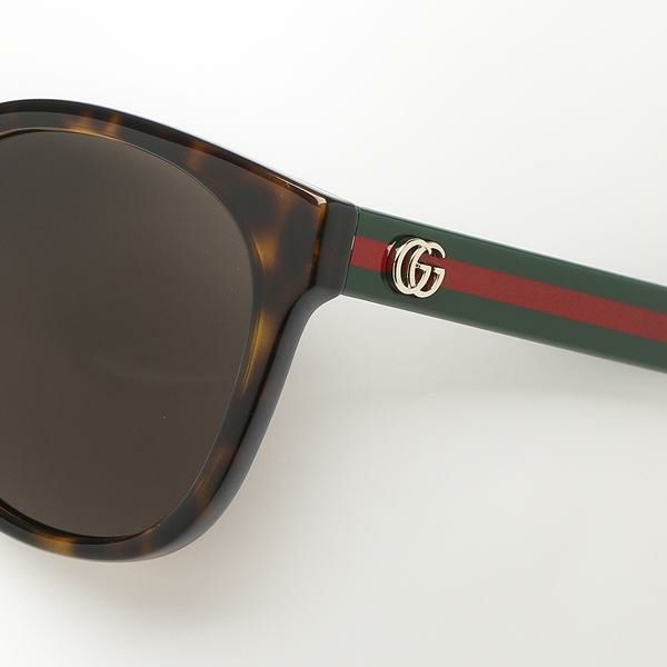 グッチ サングラス アイウェア レディース 56サイズ ブラウン グリーン アジアンフィット GUCCI GG0855SK 003 ウェリントン 詳細画像