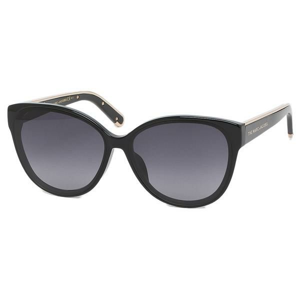 マークジェイコブス サングラス アイウェア レディース 61サイズ ブラック アジアンフィット MARC JACOBS 452/F/S 807 9O ボストン