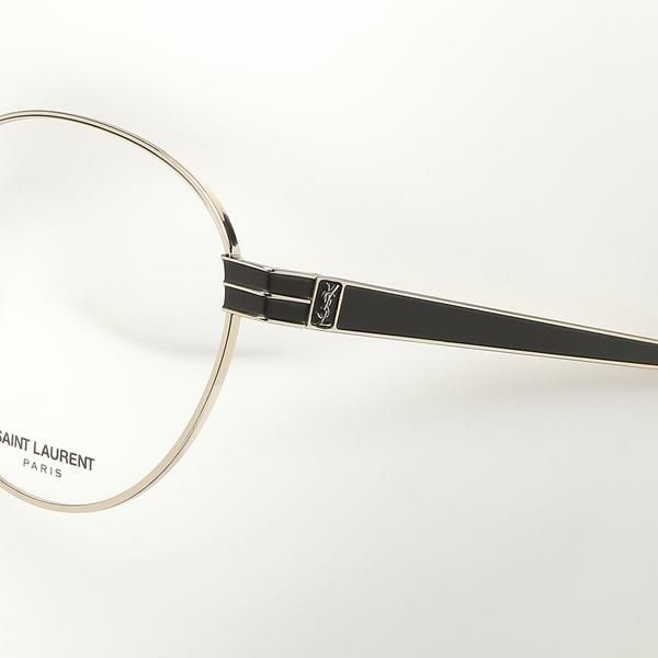 サンローランパリ 眼鏡フレーム アイウェア メンズ レディース 52サイズ ゴールド ブラック SAINT LAURENT PARIS SL M63 003 ラウンド 詳細画像