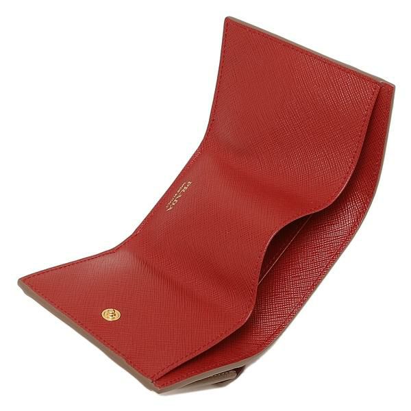 プラダ 三つ折り財布 サフィアーノマルチカラー ミニ財布 ベージュ レッド レディース PRADA 1MH021 ZLP F0KNX 詳細画像