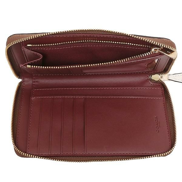 コーチ 二つ折り財布 アウトレット シグネチャー ベージュ マルチ レディース COACH C2877 IMLOT 詳細画像