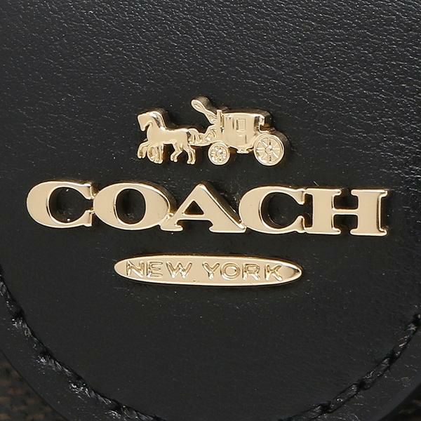 コーチ アウトレット 二つ折り財布 シグネチャー ブラウン ブラック レディース COACH C0082 IMAA8 詳細画像