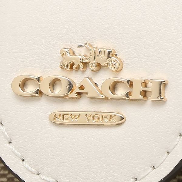 コーチ アウトレット 二つ折り財布 シグネチャー ベージュ ホワイト レディース COACH C0082 IMDJ8 詳細画像