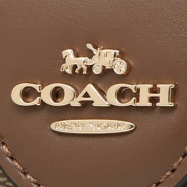 コーチ アウトレット 二つ折り財布 シグネチャー ベージュ ブラウン レディース COACH C0082 IME74 詳細画像