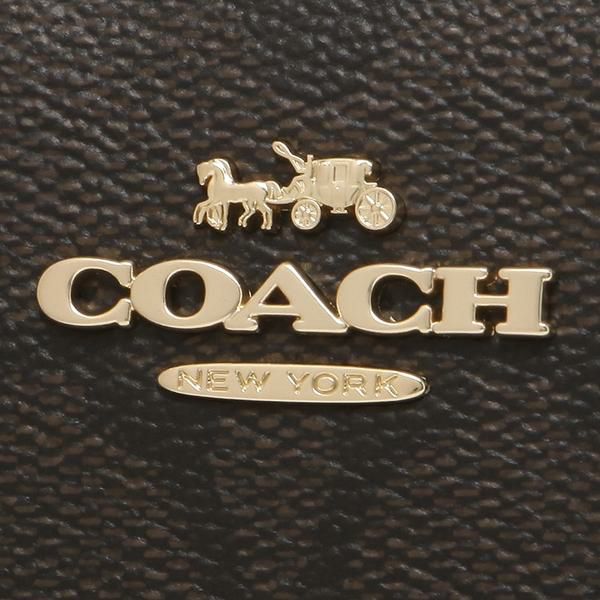 コーチ アウトレット 二つ折り財布 シグネチャー ミニ財布 ブラウン ブラック レディース COACH C3309 IMAA8 詳細画像