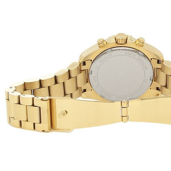 マイケルコース 時計 ペアウォッチ レディース メンズ ブラッドショーミニ34mm クォーツ イエローゴールド MICHAEL KORS MK5798 詳細画像