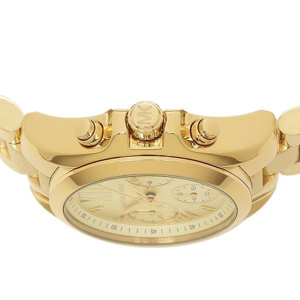 マイケルコース 時計 ペアウォッチ レディース メンズ ブラッドショーミニ34mm クォーツ イエローゴールド MICHAEL KORS MK5798 詳細画像