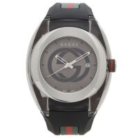 グッチ 時計 レディース メンズ シンク 46mm クォーツ グレー ブラック GUCCI YA137116