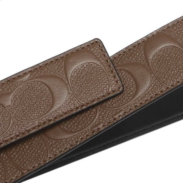 コーチ アウトレット ベルト シグネチャー リバーシブル ブラウン ブラック メンズ COACH 91309 SVFD2 詳細画像