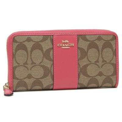 コーチ アウトレット 長財布 Signature ベージュ ピンク レディース Coach Imd9s Axes