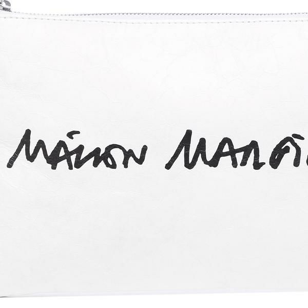 エムエムシックス メゾンマルジェラ クラッチバッグ ハンドプリント ナンバーロゴ ホワイト レディース MM6 Maison Margiela S63WD0004 P4145 H8705 詳細画像