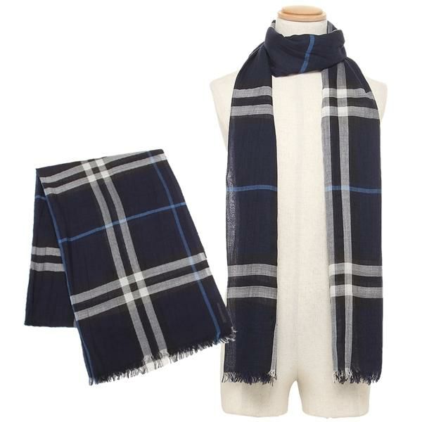 バーバリー マフラー ネイビー メンズ レディース Burberry 4108b