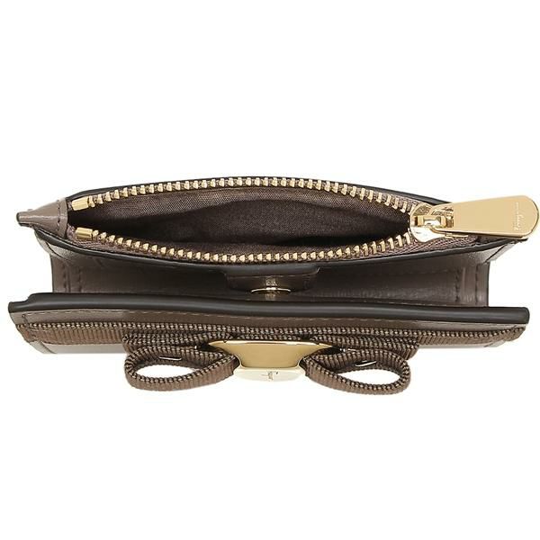 サルヴァトーレフェラガモ 二つ折り財布 ヴァラ ミニ財布 グレー レディース Salvatore Ferragamo 22E009 0741349 詳細画像