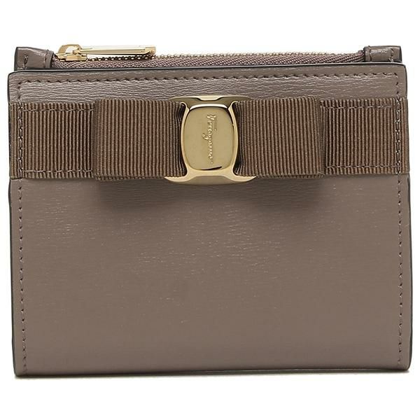 サルヴァトーレフェラガモ 二つ折り財布 ヴァラ ミニ財布 グレー レディース Salvatore Ferragamo 22E009 0741349 詳細画像