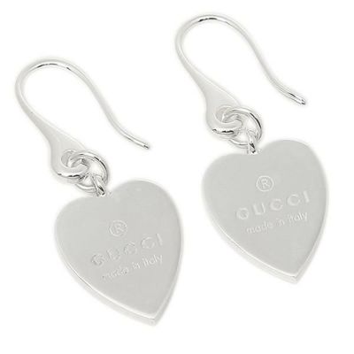 Gucci グッチ J8400 8106 Gucci トレードマーク刻印 ハート ピアス Gucci Trademark Heart Pierce シルバー Axes