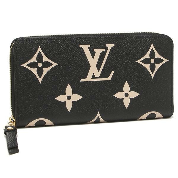 ルイヴィトン 長財布 ジッピーウォレット ラウンドファスナー ブラック ベージュ レディース LOUIS VUITTON M80481