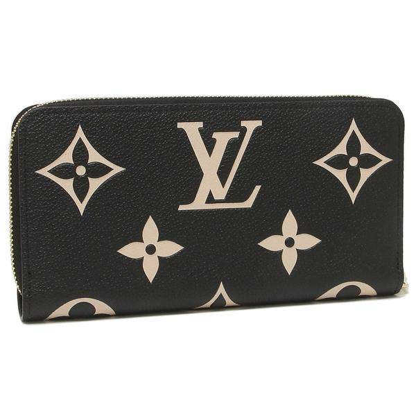 ルイヴィトン 長財布 ジッピーウォレット ラウンドファスナー ブラック ベージュ レディース LOUIS VUITTON M80481 詳細画像