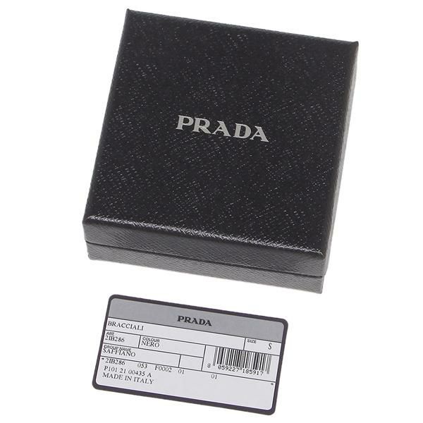 プラダ ブレスレット アクセサリー サフィアーノ レザー バングル ブラック メンズ PRADA 2IB286 053 F0002 詳細画像