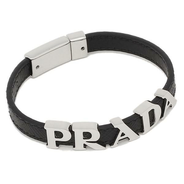 プラダ ブレスレット アクセサリー サフィアーノ レザー バングル ブラック メンズ PRADA 2IB290 053 F0002