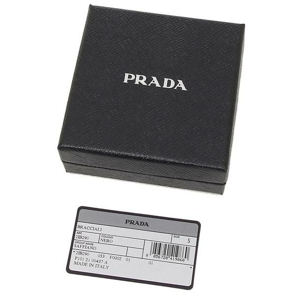 プラダ ブレスレット アクセサリー サフィアーノ レザー バングル ブラック メンズ PRADA 2IB290 053 F0002 詳細画像