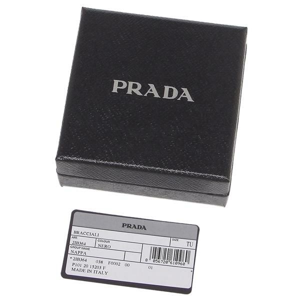 プラダ ブレスレット アクセサリー ナッパレザー バングル ブラック メンズ PRADA 2IB364 038 F0002 詳細画像