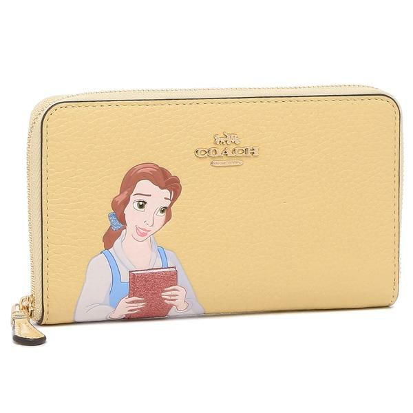 コーチ アウトレット 長財布 ディズニー コラボ 美女と野獣 イエロー レディース Coach C24 Im