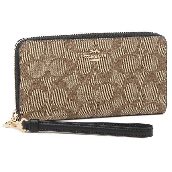 コーチ 長財布 SIGNATURE カーキ ブラック レディース COACH C4452 IMCBI マルチカラー