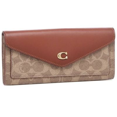 コーチ 長財布 SIGNATURE  ブラウン ベージュ レディース COACH C2327 B4NQ4
