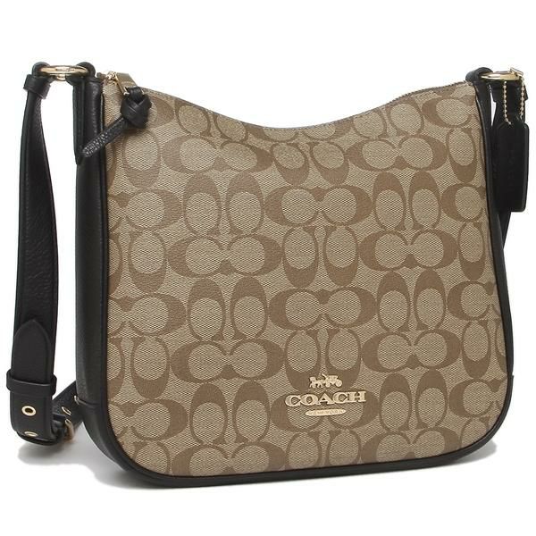 コーチ アウトレット ショルダーバッグ SIGNATURE ベージュ ブラック レディース COACH C1649 IMCBI