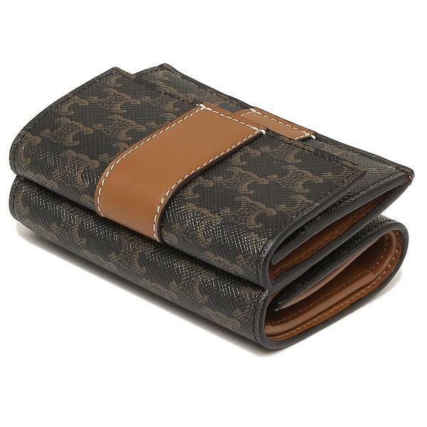 セリーヌ 三つ折り財布 トリオンフ ブラウン レディース CELINE 10D722BZ9 04LU 詳細画像