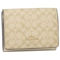 コーチ アウトレット 三つ折り財布 シグネチャー  ライトベージュ レディース COACH 91806 IMDQC