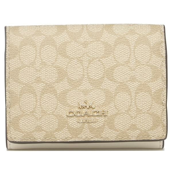 コーチ アウトレット 三つ折り財布 シグネチャー  ライトベージュ レディース COACH 91806 IMDQC 詳細画像