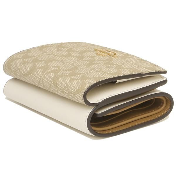 コーチ アウトレット 三つ折り財布 シグネチャー  ライトベージュ レディース COACH 91806 IMDQC 詳細画像