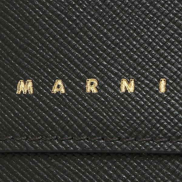マルニ 二つ折り財布 バイフォールドウォレット ブラック レディース MARNI PFMOQ14U07 LV520 Z360N 詳細画像