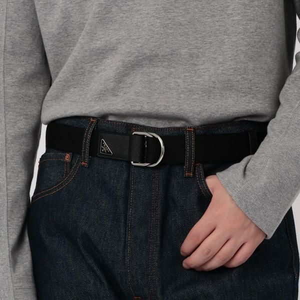 プラダ ベルト  トライアングルロゴ ブラック メンズ PRADA 2CN028 2DMN F0002