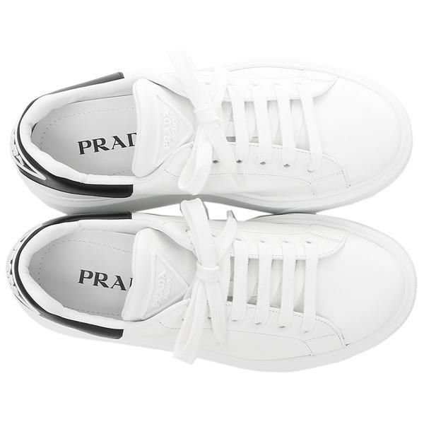 プラダ スニーカー 靴  トライアングルロゴ ホワイト ブラック メンズ PRADA 4E3583 3G4I F0964 詳細画像