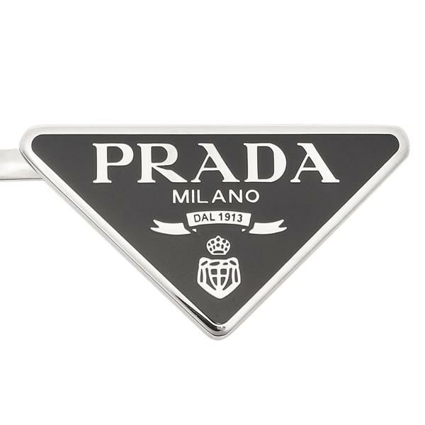 プラダ ヘアクリップ アクセサリー  トライアングルロゴ ヘアピン ブラック シルバー レディース PRADA 1IF051 2BA6 F0002 詳細画像