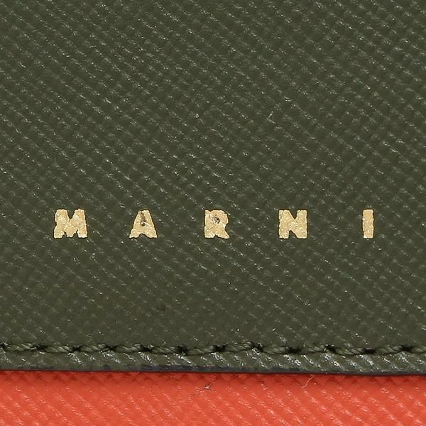 マルニ 二つ折り財布 ジップアラウンドウォレット グリーン レディース MARNI PFMOQ09U12 LV520 Z412N 詳細画像