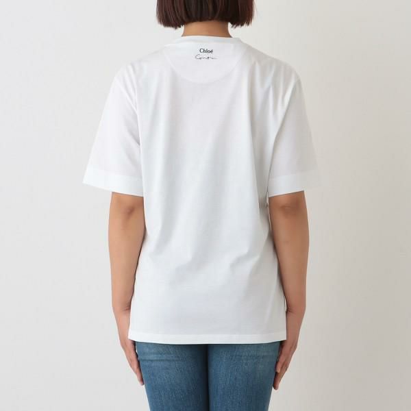 クロエ トップス Tシャツ ホワイト レディース CHLOE CHC21UJH14182 101 詳細画像